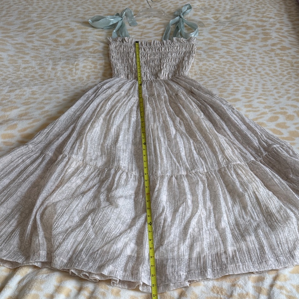 En Saison Cream Maxi Dress with Pale Blue Tie Straps - Picture 5 of 6